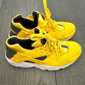 Yellow and gray Nikes